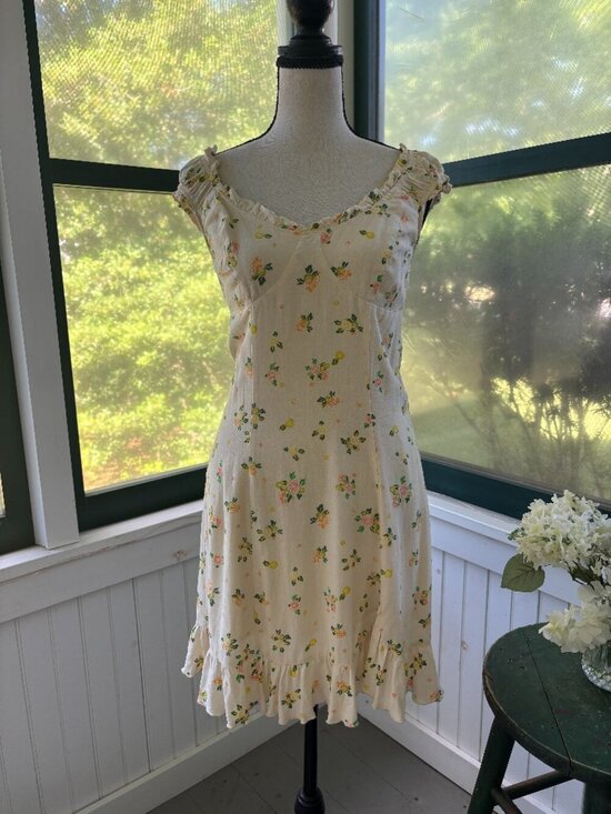 Free People Dresses & Skirts - Free People Like a Lady Mini Dress | Citrus Print | Size XS | Like New